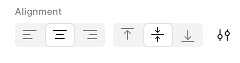 Figma text alignment controls