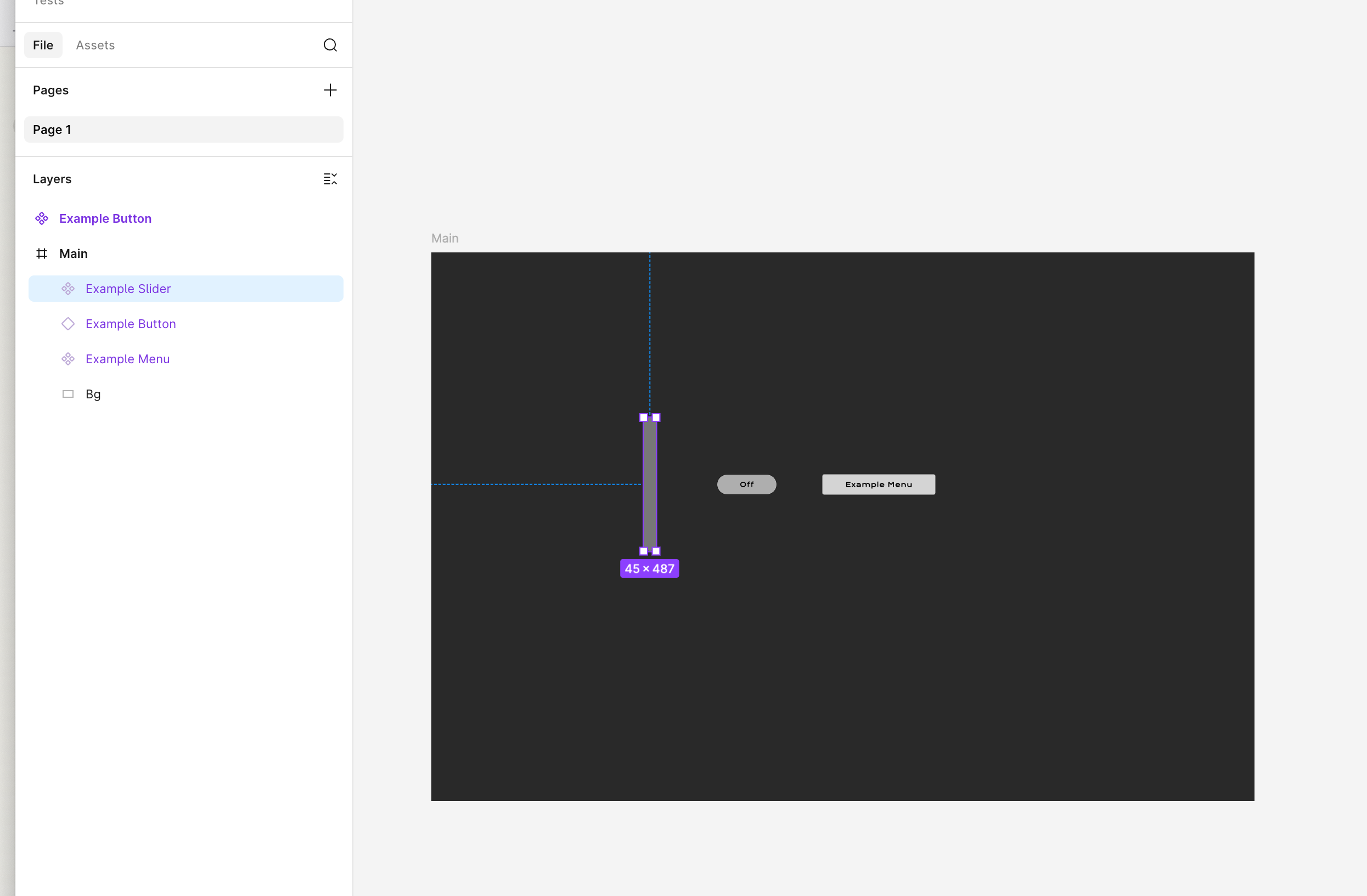 Examples of UI widgets in Figma